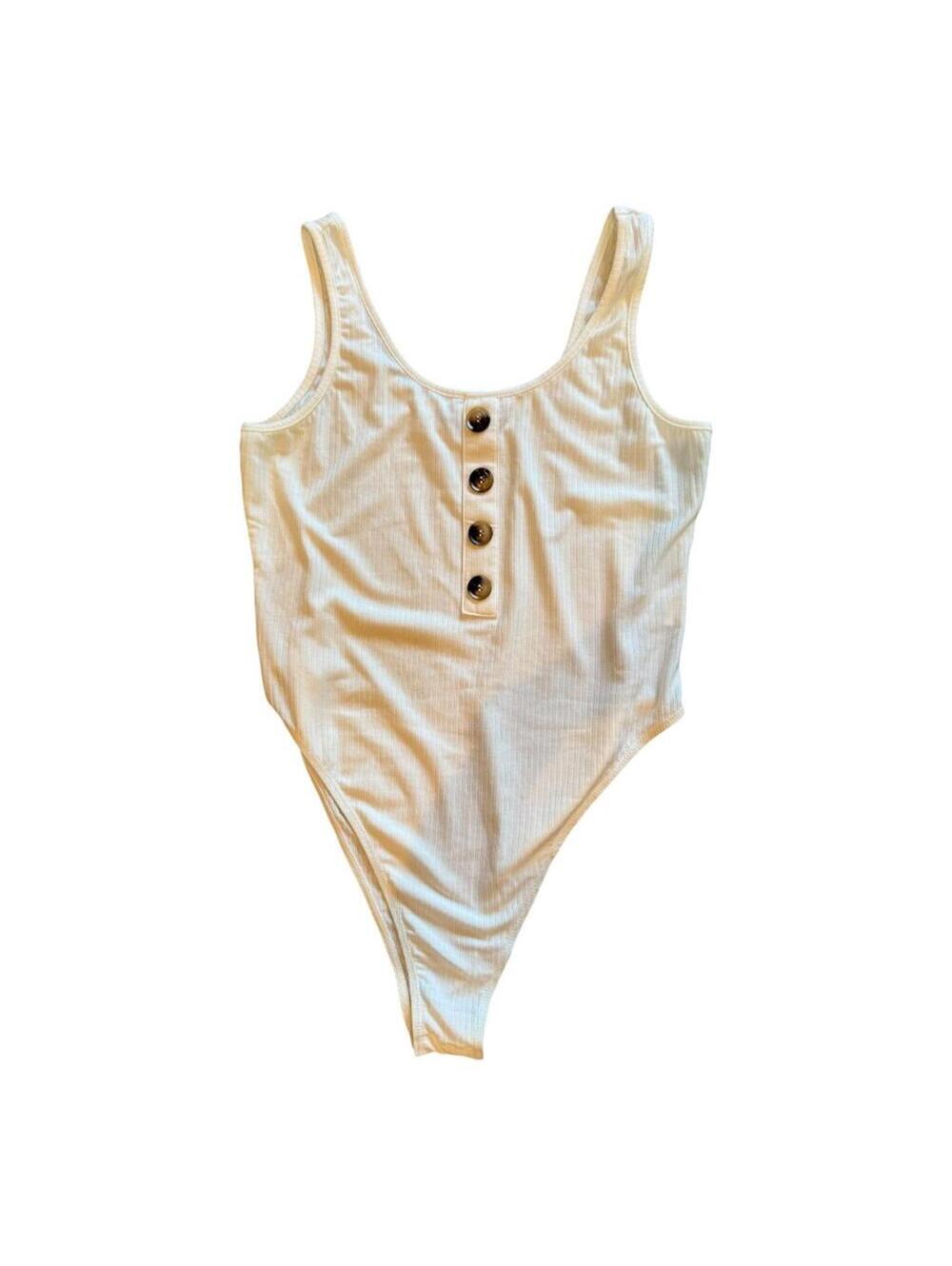 Shein | Women's Cream One Piece Swimsuit | Size L | NWOT | 1008